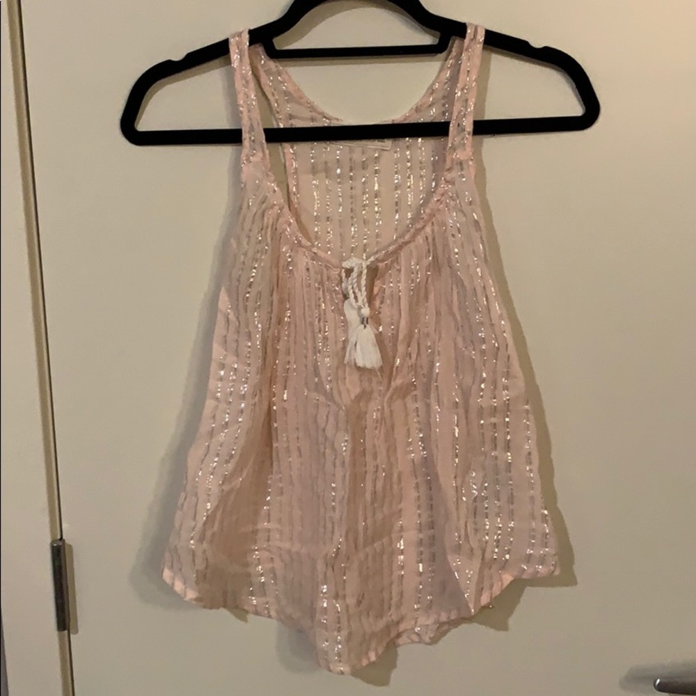 Pink shimmery tank top